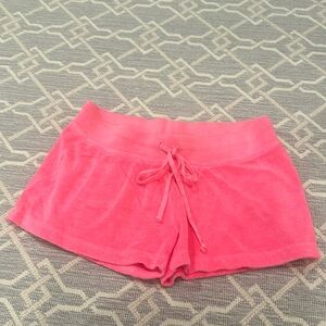 Pink terry cloth short shorts
